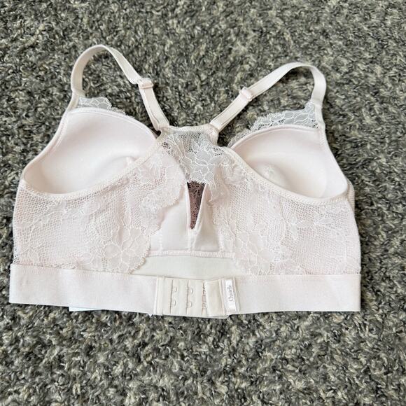 CHANTELLE EVERYDAY LACE RACERBACK WIRE FREE BRA Bralette PINK US M New - Picture 3 of 5